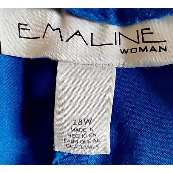 EMALINE Women's Cropped Pants Straight Leg Stretch Capri Royal Blue - 18W - Picture 5 of 6
